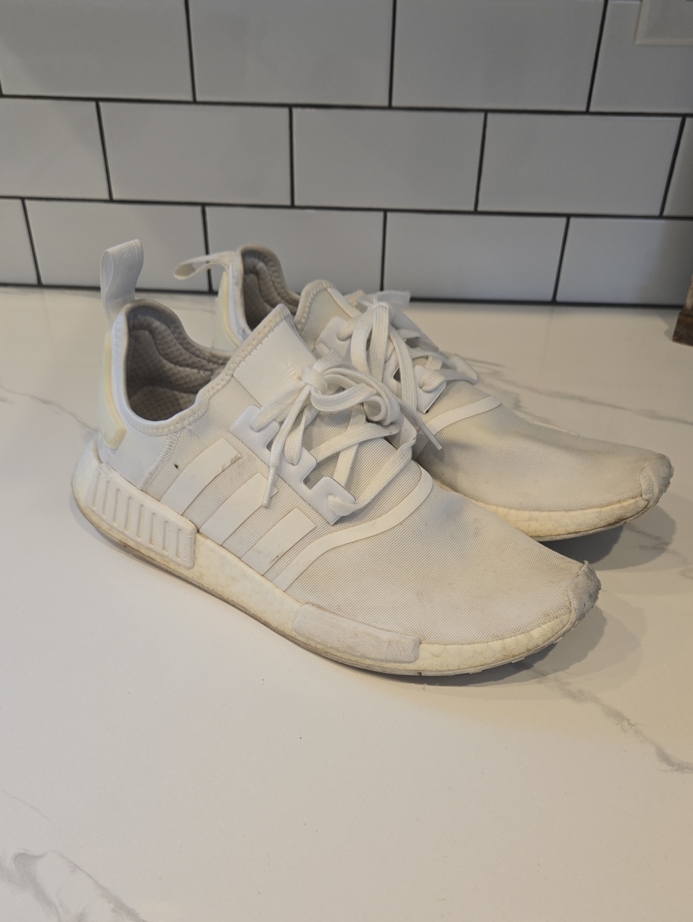 Mens adidas White Low-Top Athletic NMD Sneakers